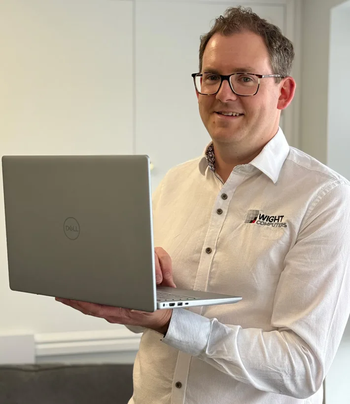 Andrew Nordbruch with laptop