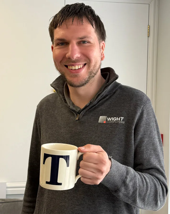 Tom with coffee